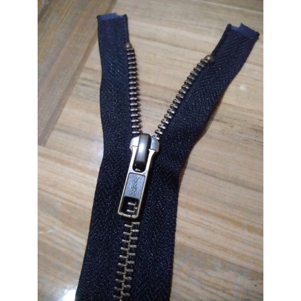 Resleting jaket YKK logam 60 & 65 cm, gigi bakar, YKK ATG