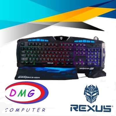 Keyboard Mouse Gaming Rexus Warfaction Vr1 Backlight