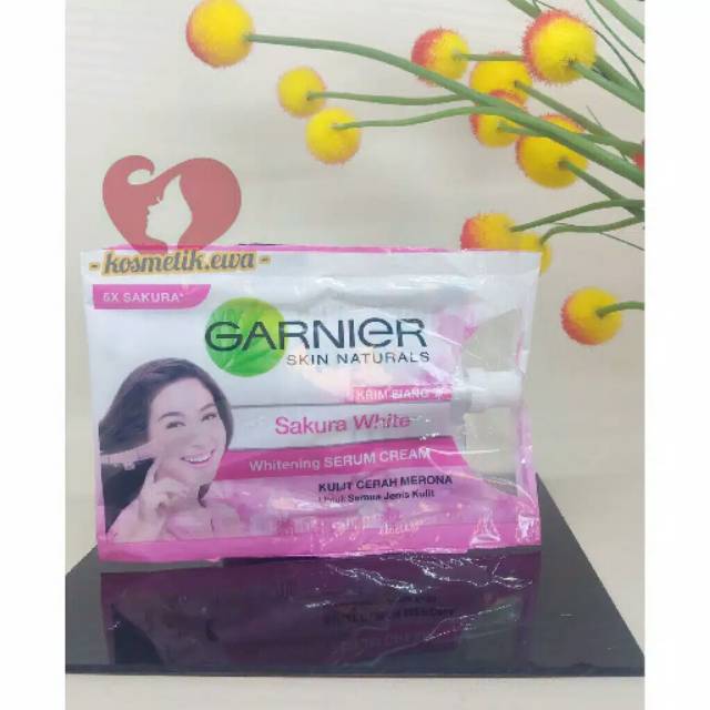 GARNIER SAKURA DAY CREAM, GARNIER LIGHT COMPLETE CREAM SACHET, &amp; GARNIER YUGURT SLEEPING MASK