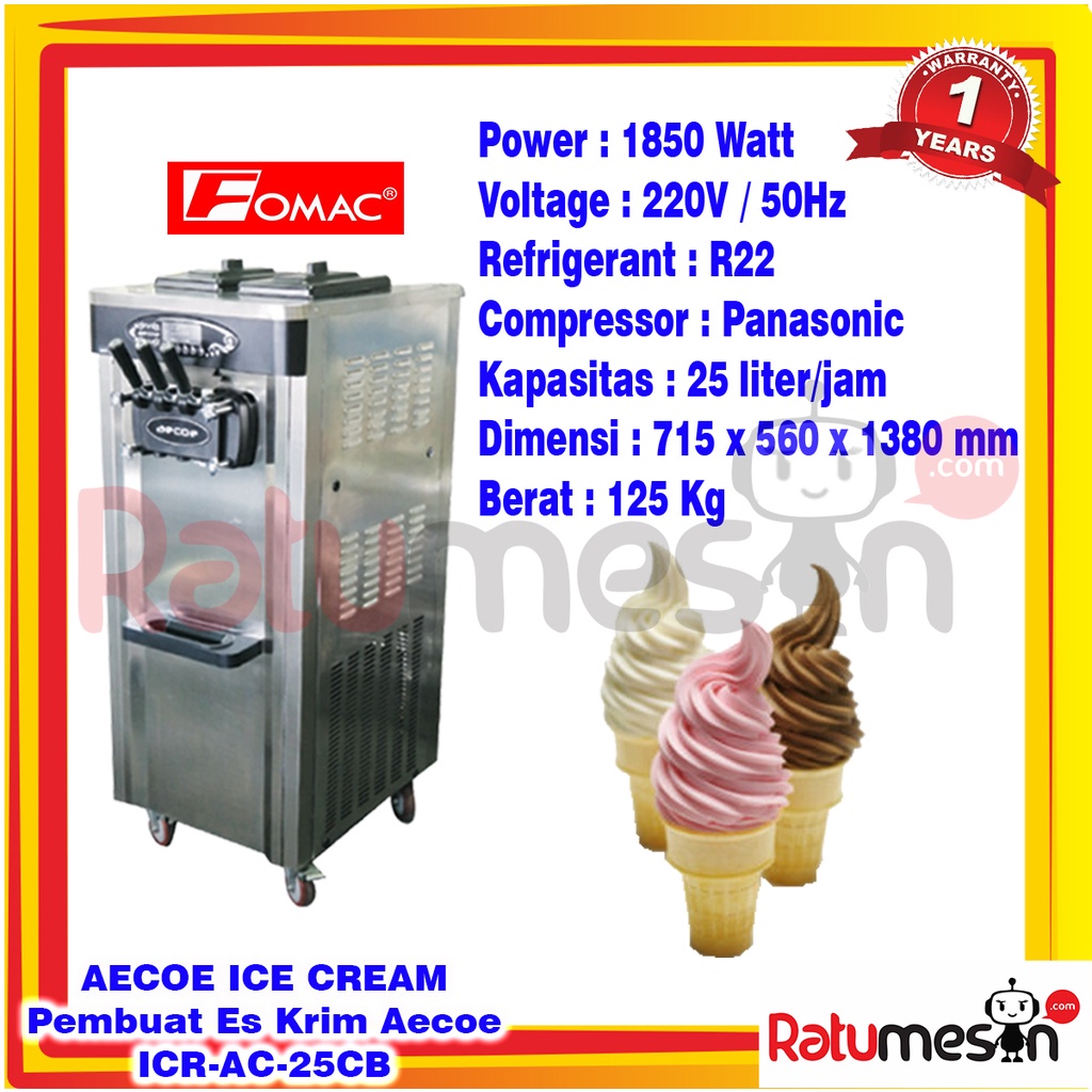 Aecoe Ice Cream / Mesin Pembuat Es Krim Aecoe 3 Tuas ICR-AC-25CB FOMAC