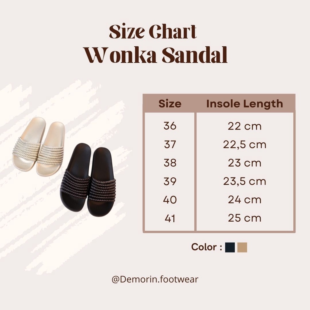 Wonka Sandal Selop Wanita Rantai Imitasi - Demorin Shoes Sendal