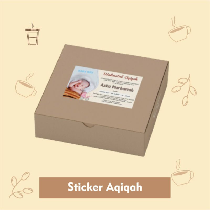 Jual Kartu Aqiqah Stiker Aqiqah Isian Berkat Stiker Nasi Box Untuk