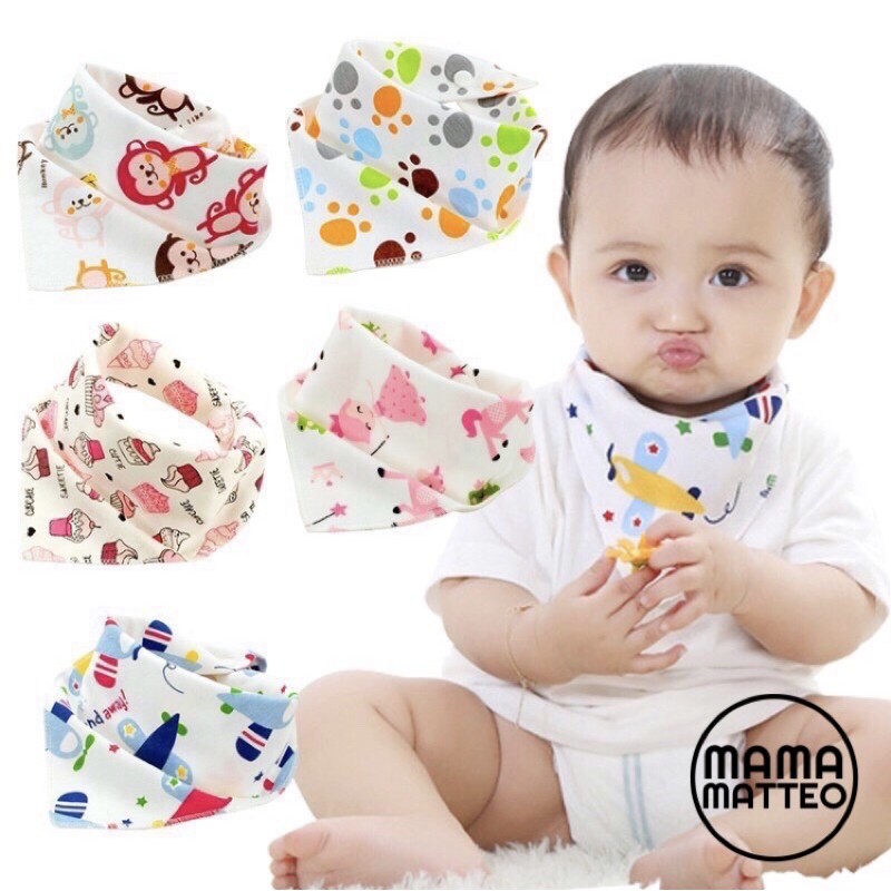 Bib Bayi Segitiga / Slabber Katun / Slaber Handuk Air Liur Bahan Katun