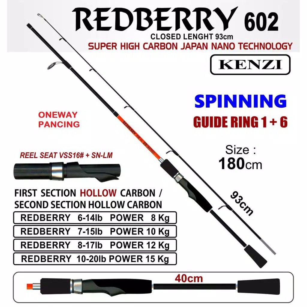 ROD JORAN PANCING ROD KENZI REDBERRY 6-14 LB SC 602