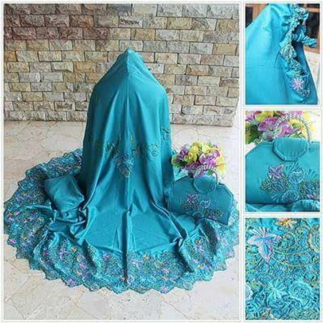 MUKENA TELEKUNG DEWASA SUTRA SATIN BORDIR SABILA ABU HIJAU KREM TOSKA PINK MAROON GOLD PUTIH UNGU