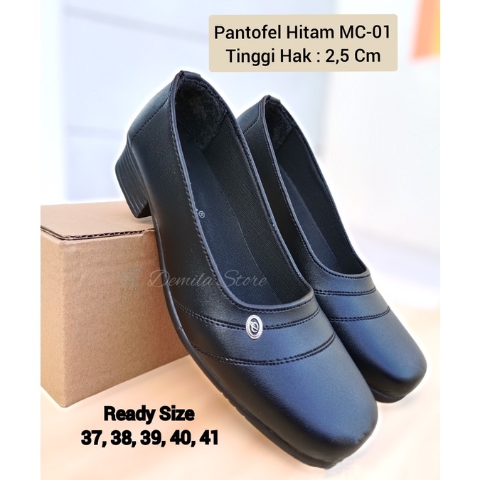 Sepatu Kerja Wanita Mochi Heels MC-01 Sepatu Pantofel Wanita Hitam Pantofel Hitam Sepatu Paskibra Te