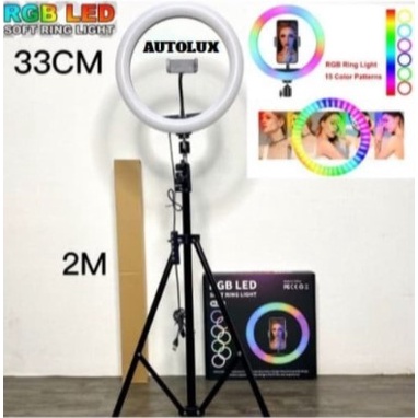 Ring Light RGB Rainbow 33CM +Tripod Stand 2M TikTok Youtuber