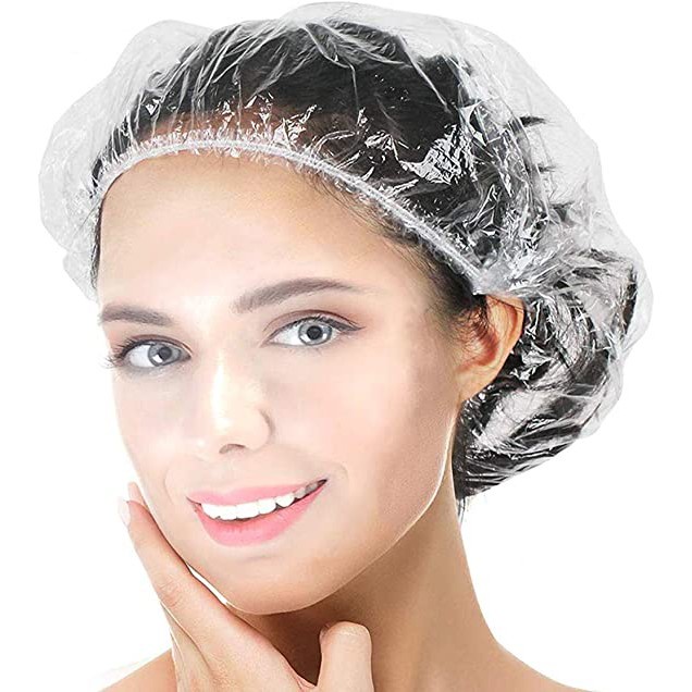 Penutup Rambut Kepala Mandi Plastik Penutup Pelindung Kepala Anti Debu Cat Rambut Shower Cap