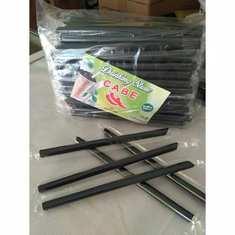 Sedotan Boba Warna Hitam Steril