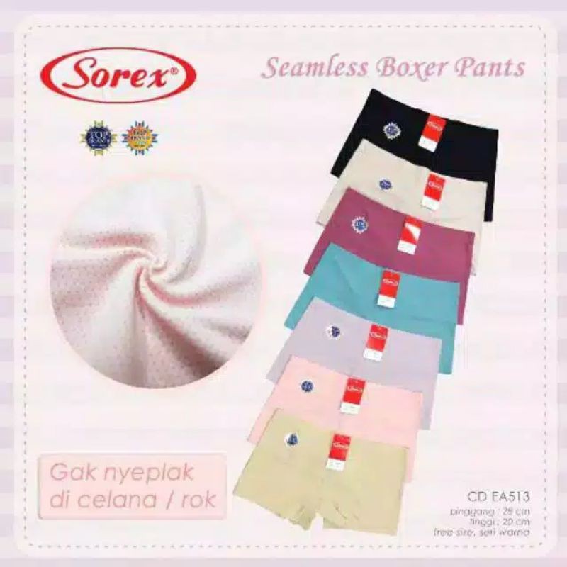 cd celana dalam wanita boxer seamless sorex ea 513 pori pori 512 polos anti nyeplak