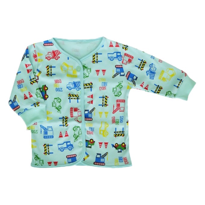 BONBINZOO - Baju Atasan Kancing Depan Anak Bayi Laki Perempuan 0 - 12 Bulan-Baju Pjg KD Truck