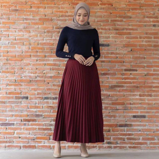 Rok Plisket premium Polos / Rok Plisket / Plisket / Rok Panjang