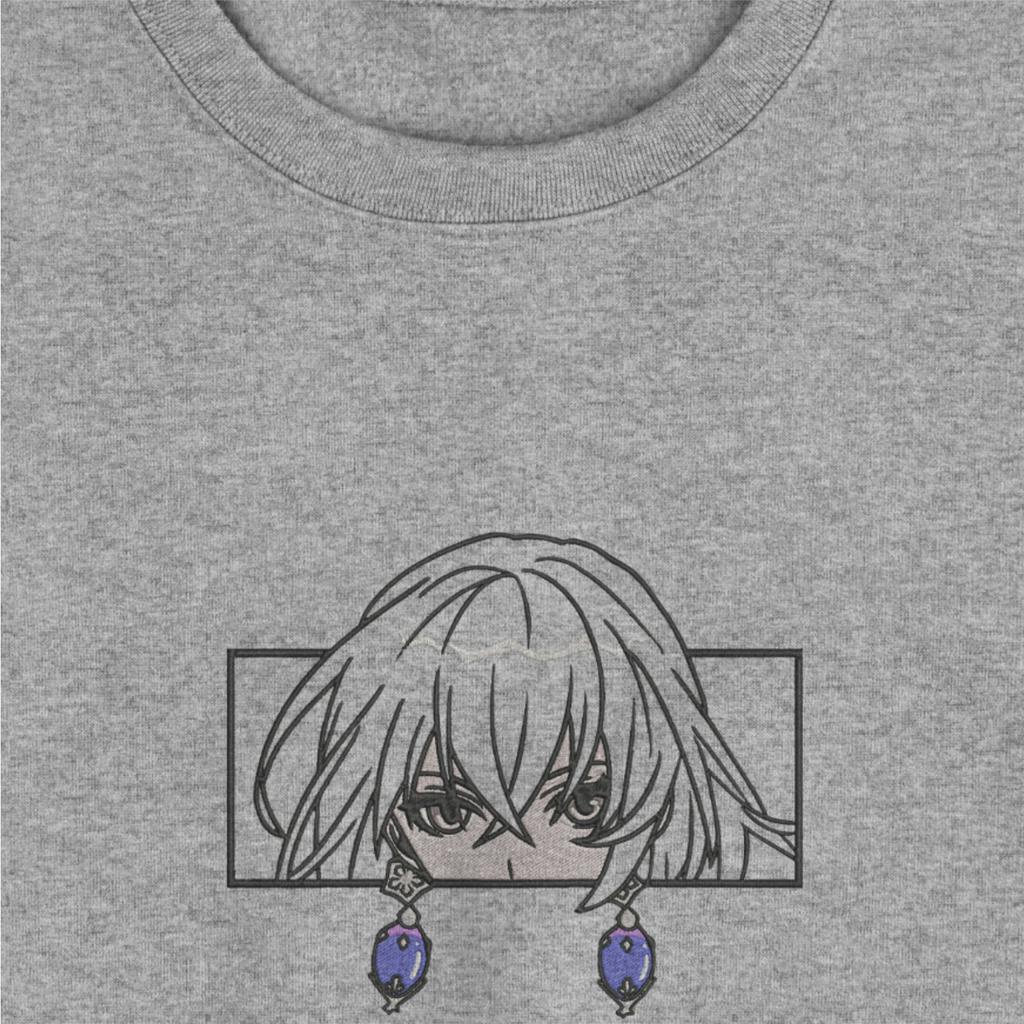 TORIZU Crewneck Bronya Honkai Star Rail Grey  Embroidery Anime Manga Premium Unisex