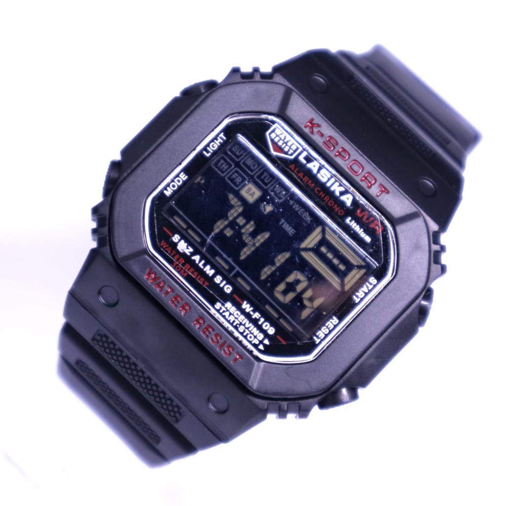 JAM TANGAN ORIGINAL SPORT DIGITAL K SPORT LASIKA W-F109 BLACK RED