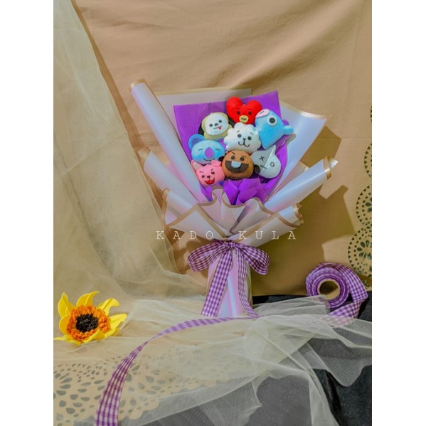 Buket Boneka KPOP BTS BT21/Korea Buket/buket korea/buket bts/boneka BTS/ARMY/buket murah/buket wisud