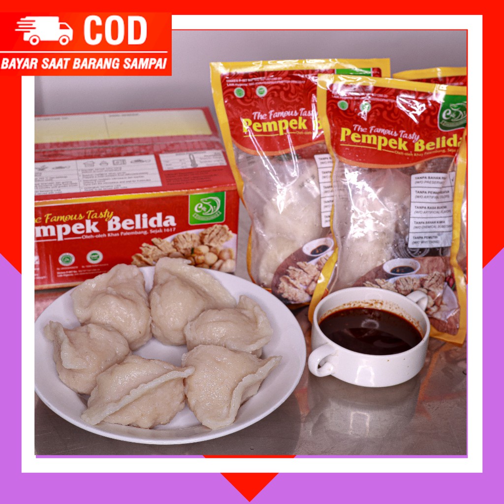 

Pempek Palembang asli pempek ikan Belida paket B 24 pcs Campur + 6 pcs Kapal Selam