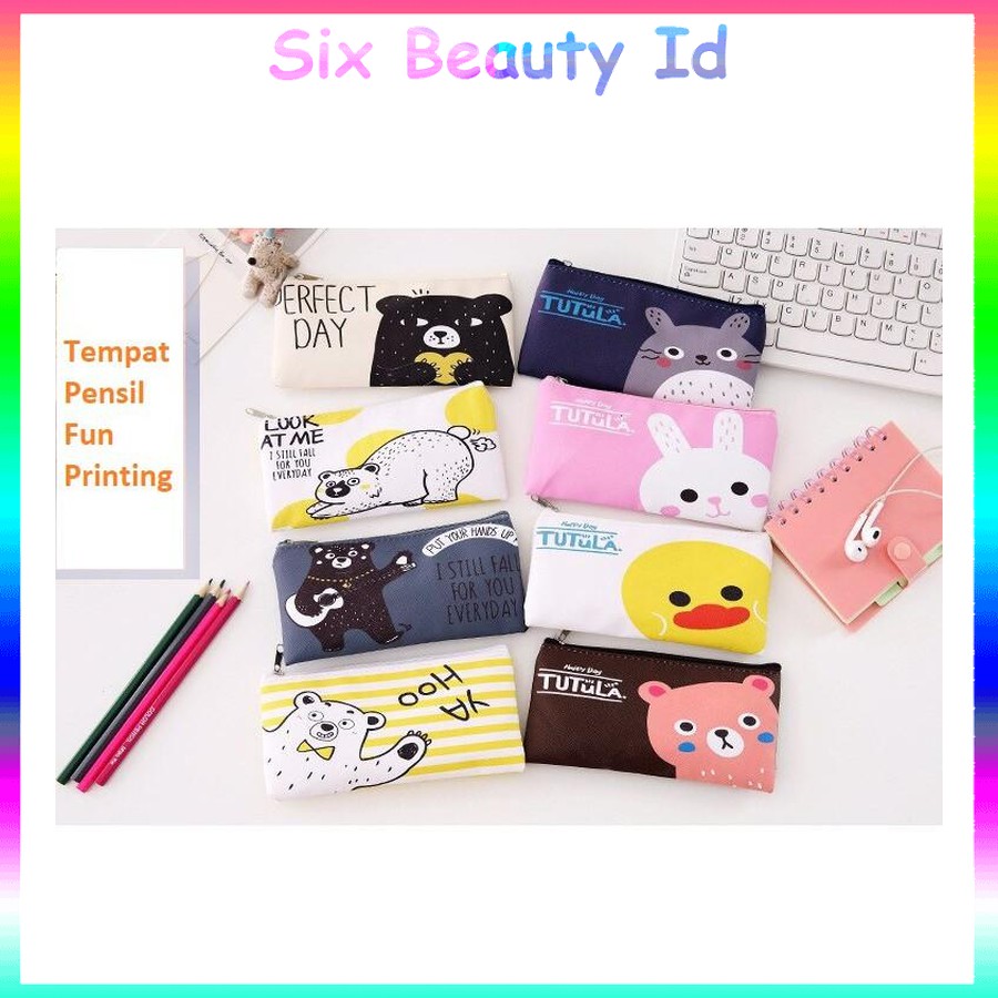 

HOT TP0056 Tempat Pensil Fun Printing 8 Design Pencil Case / Tempat Kosmetik