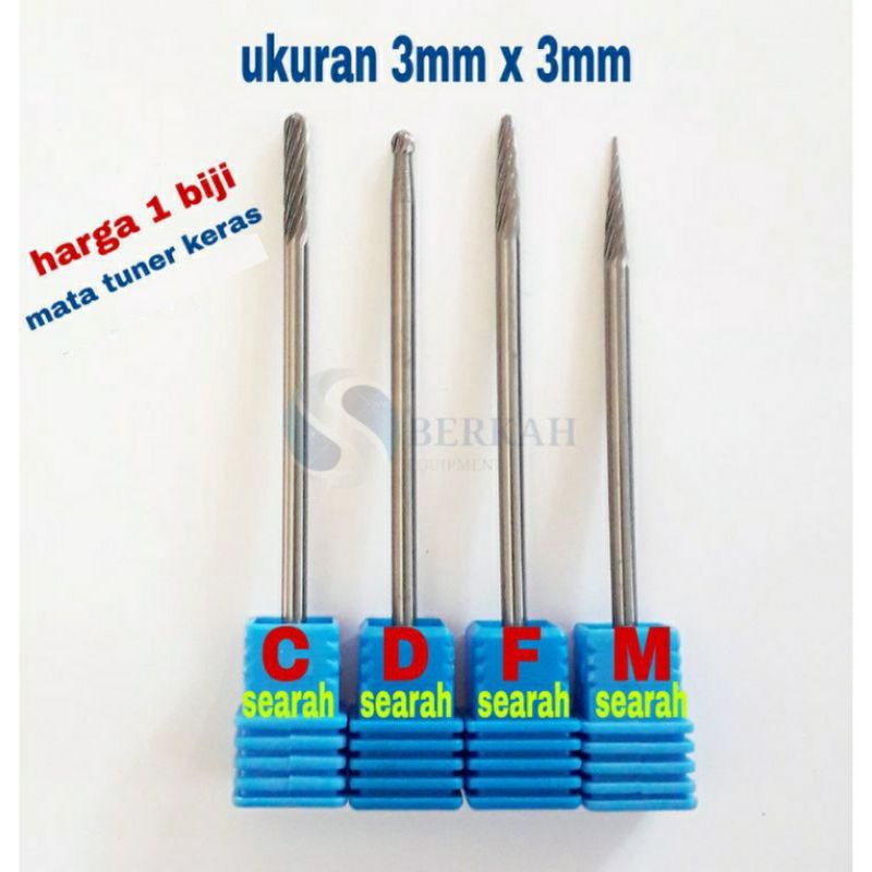 1biji mata bor tuner 3x3x75mm kecil kerok