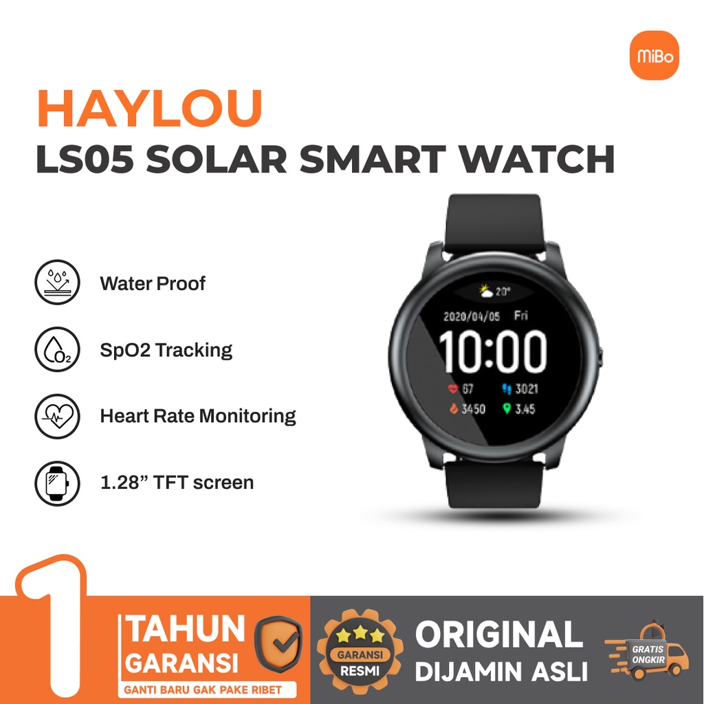 Haylou Solar LS05 Smartwatch IP68 Waterproof Heart Rate Monitoring