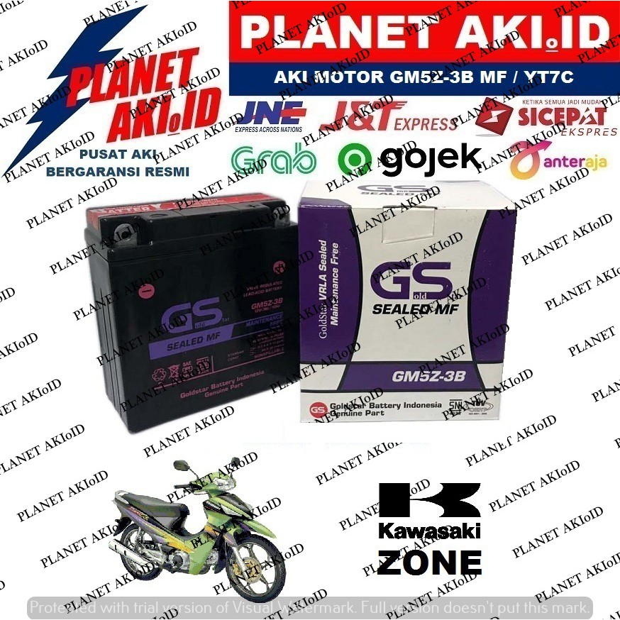 Aki Motor Kawasaki Zone GM5Z3B Accu Kering MF