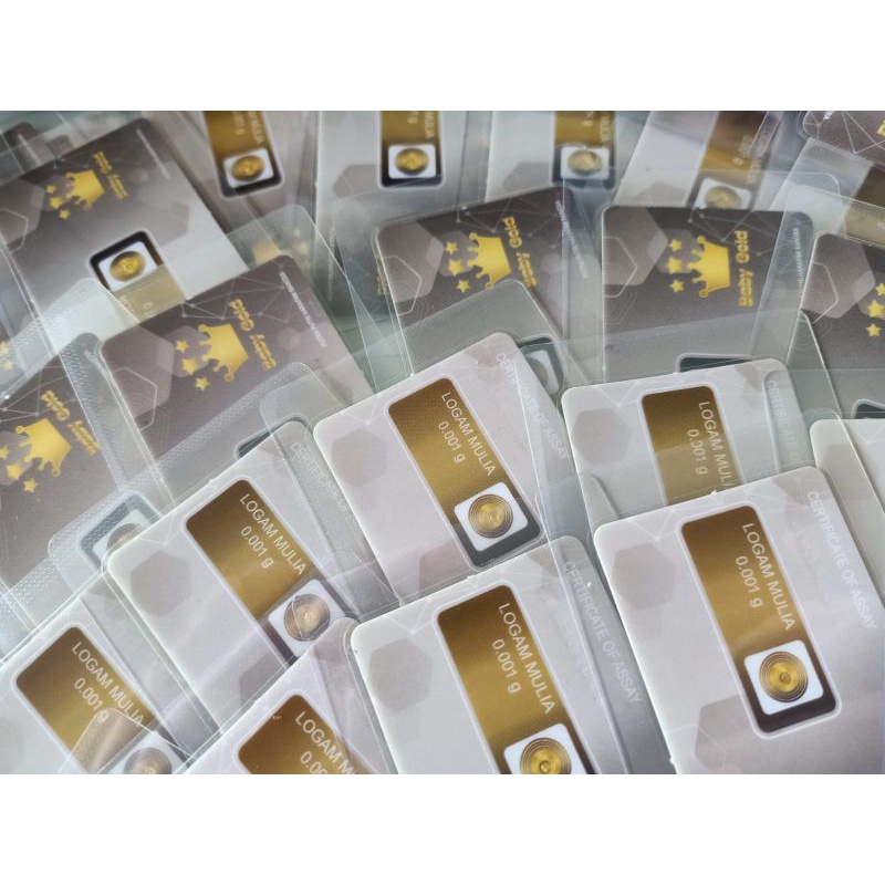 Baby Gold Emas Mini Logam Mulia 0.001 Gram-Laminating