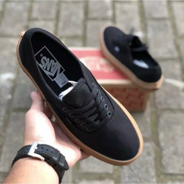 SEPATU VANS AUTHENTIC BLACK GUM WAFFLE DT MADE IN CHINA