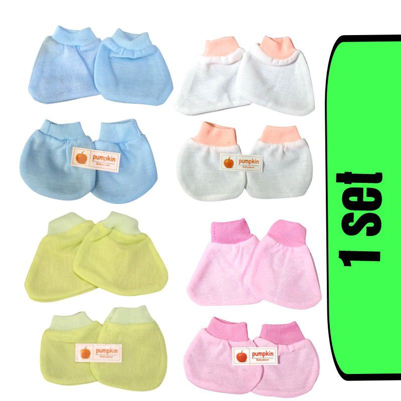 1 set sarung tangan dan kaki bayi new born | sarung tangan bayi polos termurah