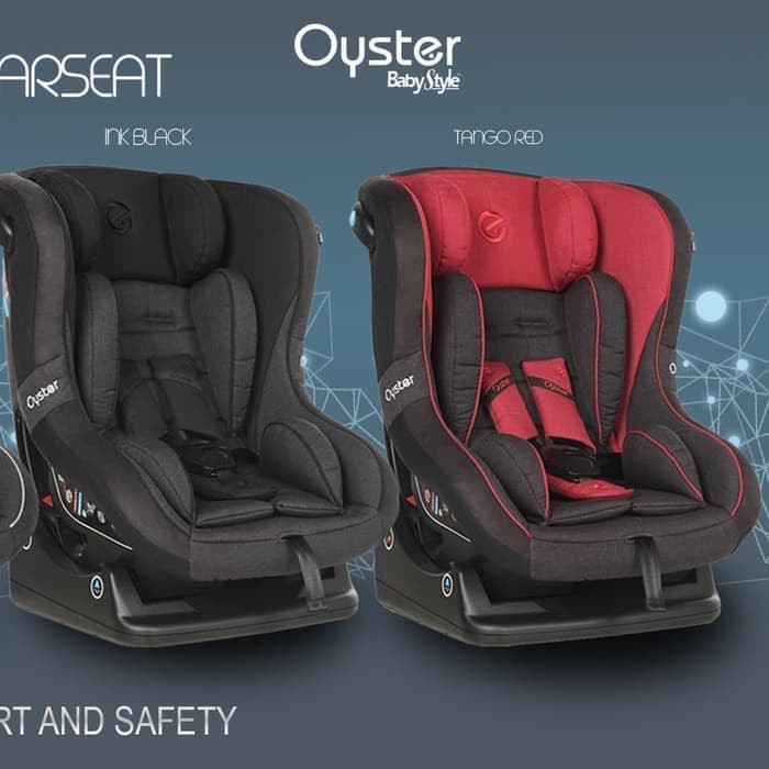 Oyster Carseat Aries Car Seat - Black Red Blue Silver
