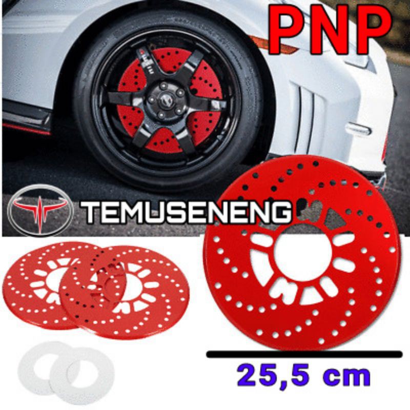 1Set Kanan Kiri Cover Rem Mobil Tromol Cover Disc Cover Brake Fake Diskbrake Jdm Murah