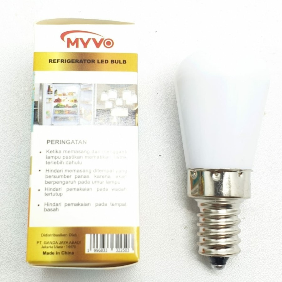 Lampu Led Kulkas MYVO 3Watt Cahaya Putih MAC-01 3W Putih Bohlam Fiting E12 &amp; E14 Awet 220v Lemari es