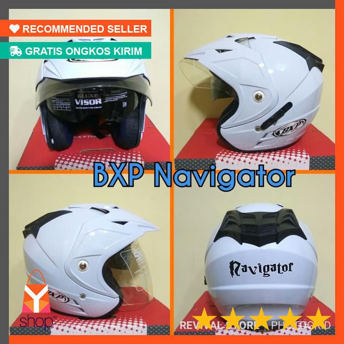 SANGAT BAGUS  PROMO Helm BXP Navigator double visor SNI half face