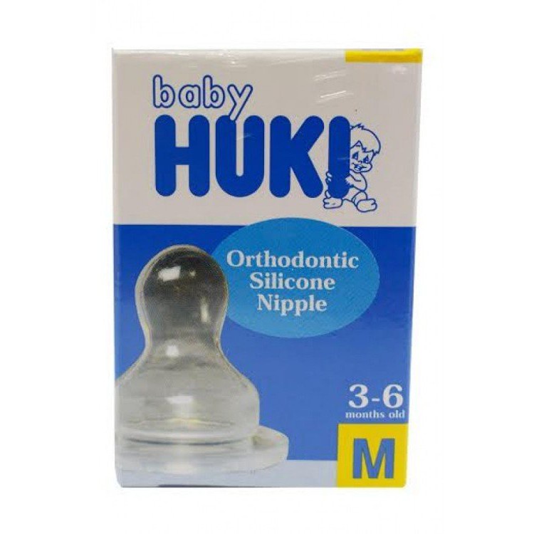 HUKI BABY Dot Nipple Orthodontic Silicone - Dot Gepeng Bayi Ukuran S M L Membentuk Gigi Rahang