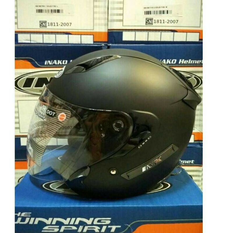 HELM INK METRO BLACK MATT DOUBLE VISOR HELM TOURING INK METRO 2 VISOR HITAM DOFF HELM INK ORI ASLI