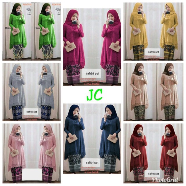 RESTOCK 8 warna Set Safitri Kebaya Adelia / Kebaya tunik wanita modern terbaru