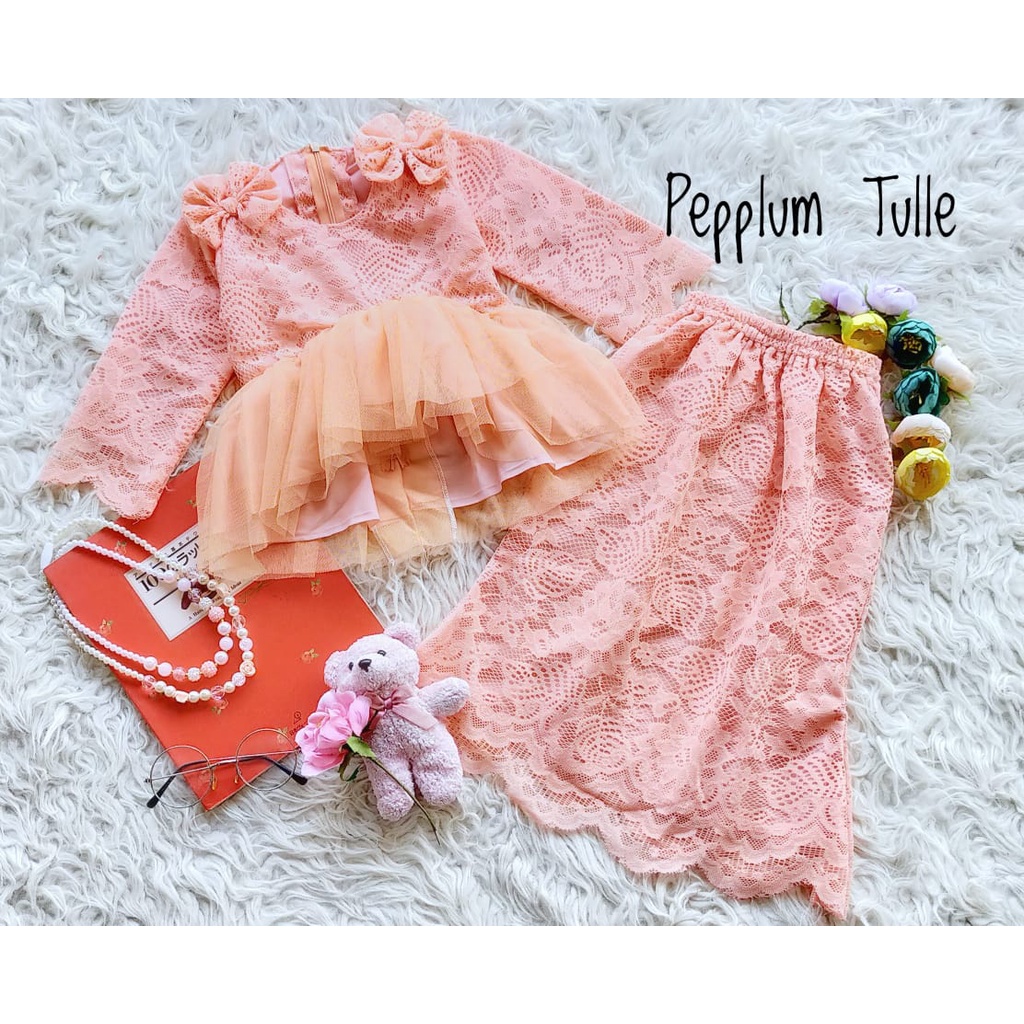 Kebaya Pepplum Tulle Anak Unik/Baju Adat/Kebaya Anak