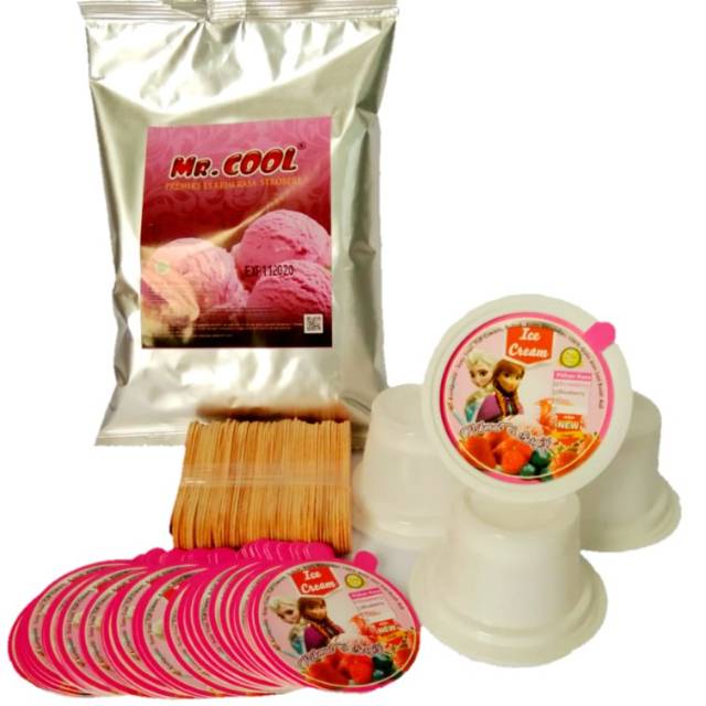 

PAKET USAHA ESKRIM Cup Plastik Putih/ Paket ice Cream Lengkap