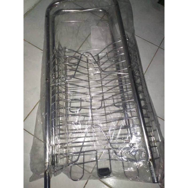 RAK PIRING / TEMPAT PIRING STAINLESS BAHAN KOKOH DAN KUAT SUSUN 3