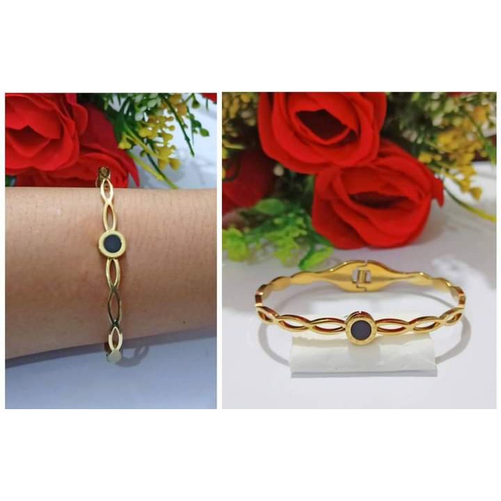 Gelang BangkokTITANIUM  Dewasa Titanium Varian motif Perhiasan Wanita Gold Modern (COD)