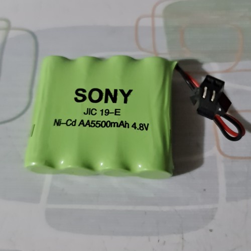 Battre SONY NI-CD AA 5500MH 4.8V Soket hitam untuk mobilan RC Rock