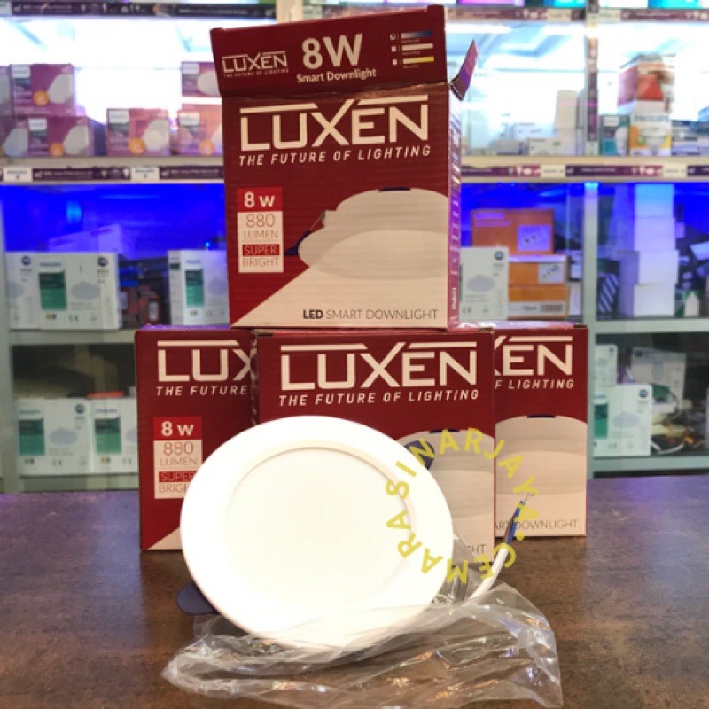 Lampu Ceiling Plafon LED Downlight 8 watt Luxen Super Bright