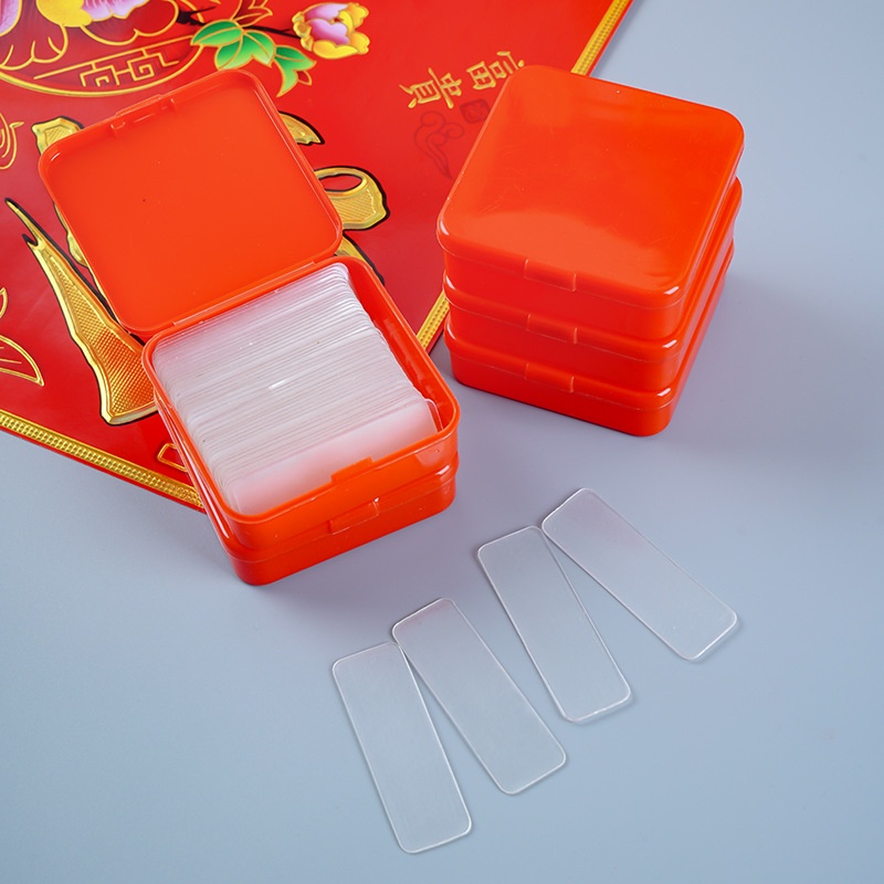 60 Pcs/Box Universal Double-sided Tape / Multi-Purpose PVC Transparent Non-marking Glue for Spring Festival Couplet, Carpet Fixed