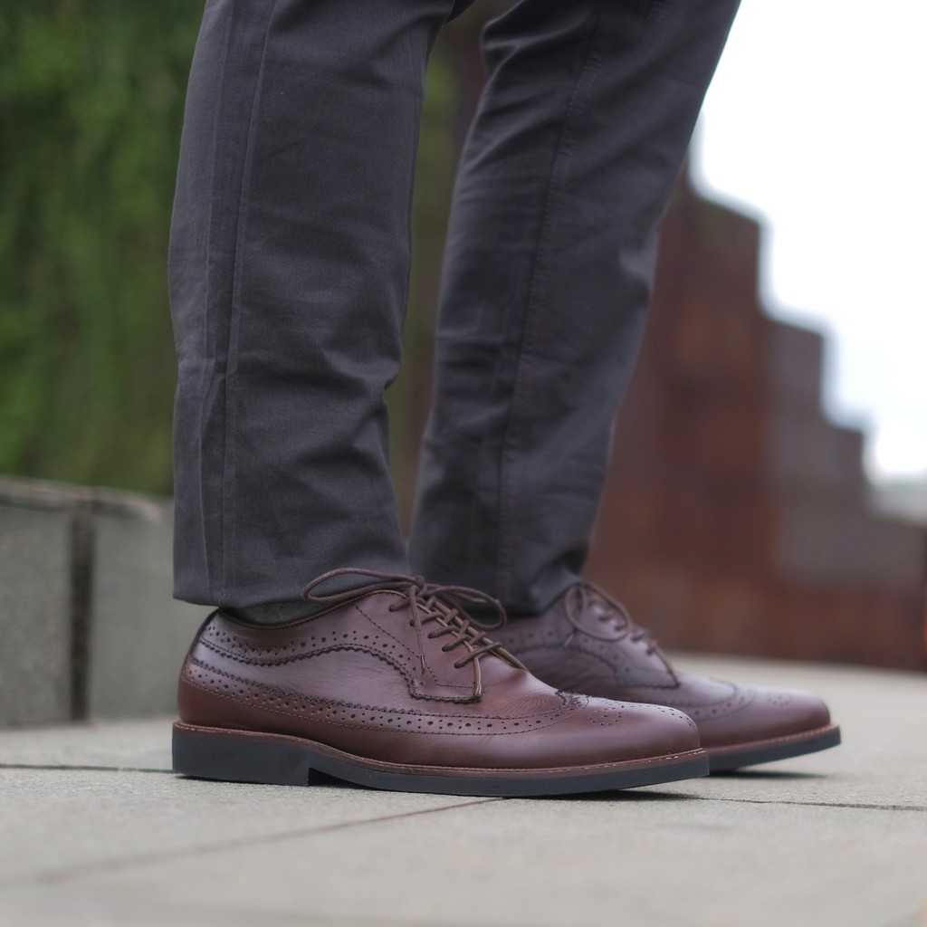 BRITISH BROWN (KULIT ASLI) |MNM x Kenzio| Sepatu Pantofel Pria Formal / Kantor ORI