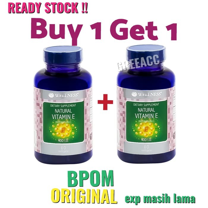 Buy 1 Get 1 Wellness Vitamin E 400iu Water Soluble 60 Vit E 400 Iu Iu