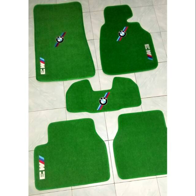 Karpet BMW E36/E46 logo BMW M3 warna Hijau