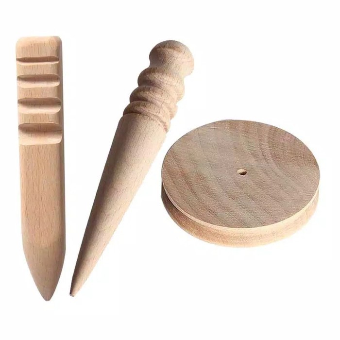 

RKY Paket hemat 3 pcs Wood Slicker edge slicker burnisher leather tools RKY