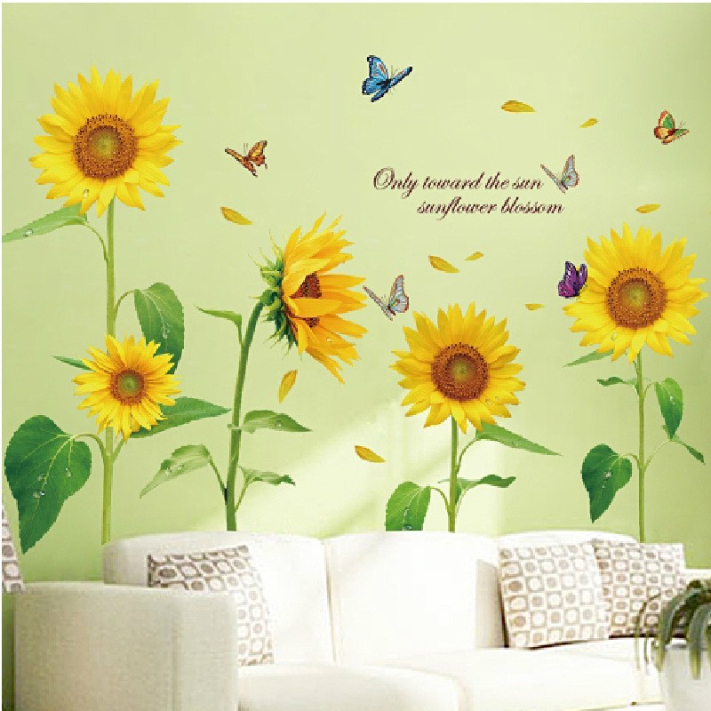 RELIZA WALL STICKER BUNGA MATAHARI SUN FLOWERS SK9122 STIKER DINDINGDINDINGp