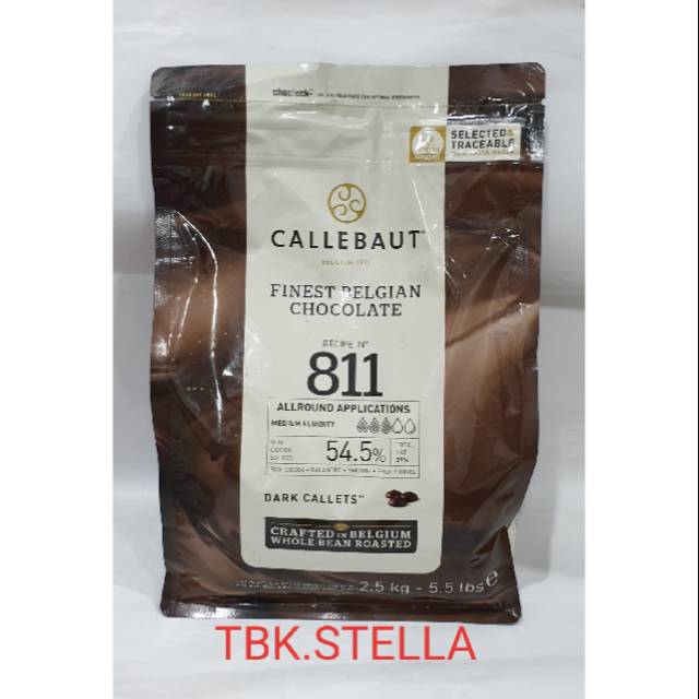 

CALLEBAUT 811 DARK CALLETS CHOCOLATE 54.5 % KEMASAN 2,5 kg