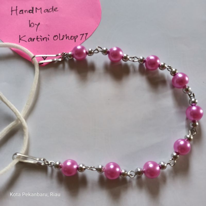 Konektor Masker Mutiara Hijab Warna Lilac