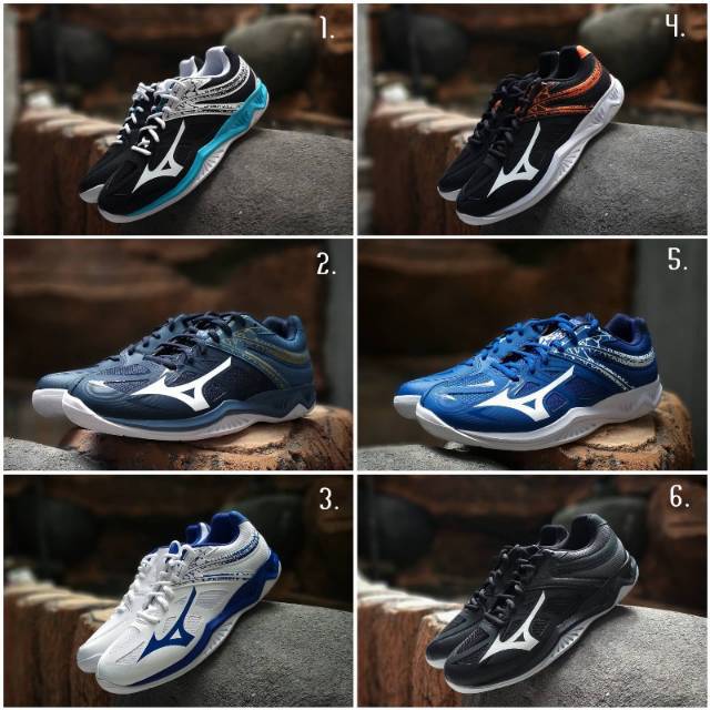 ORIGINAL BNIB Sepatu Voli Mizuno Thunderblade II Low Blueberry White blue Volly Asli ori Volley