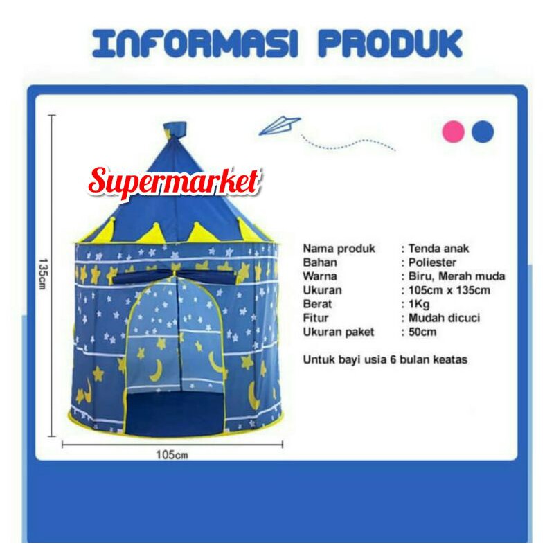 Tenda Anak Bermain Import Portable Model Castle